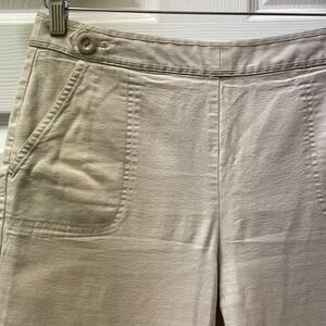 Vintage Talbots Petite Women 6P Tan Side-Zip Stretch Straight Leg Cropped‎ Twill